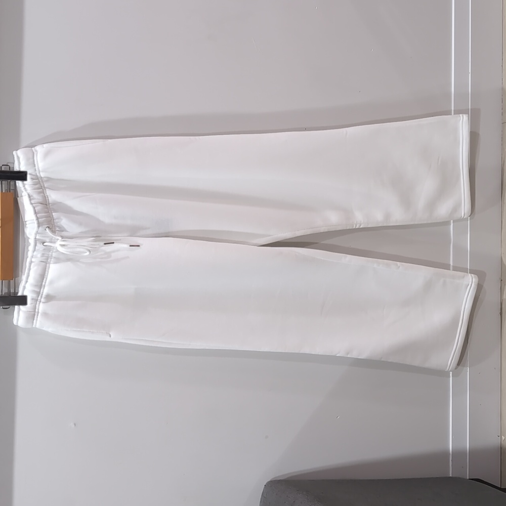 REBEL SUGAR | Women's White Straight Leg Fleece Lined Jogger Sweatpants